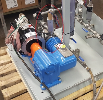 Madden Pump chemical diaphragm metering pump with leak detecting feature